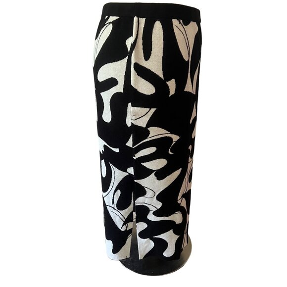Eloquii Size 22/24 NEW Abstract Black & Gray Knit Intarsia Column Sweater Skirt - Picture 7 of 16